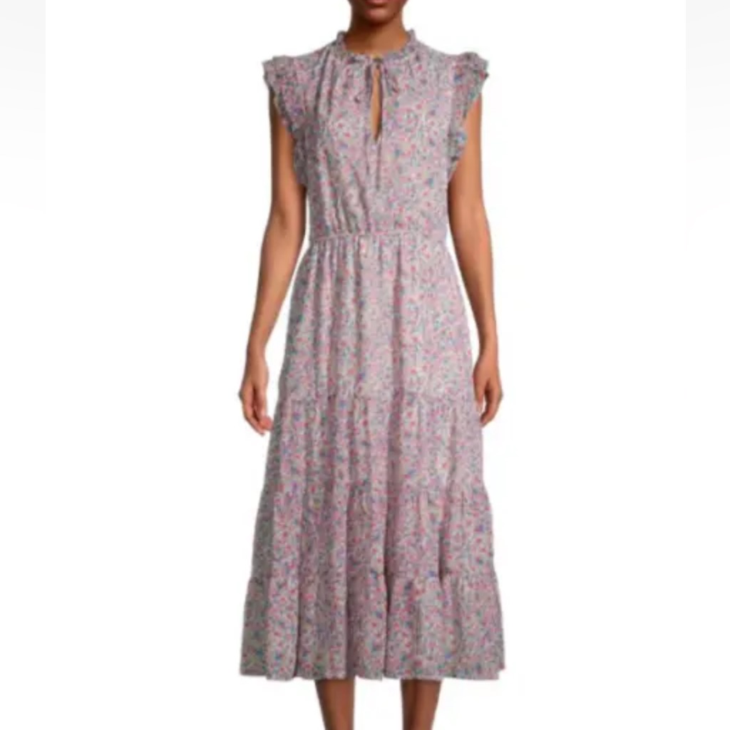 Bb Dakota Steve Madden White Ditsy Floral Tiered Dress